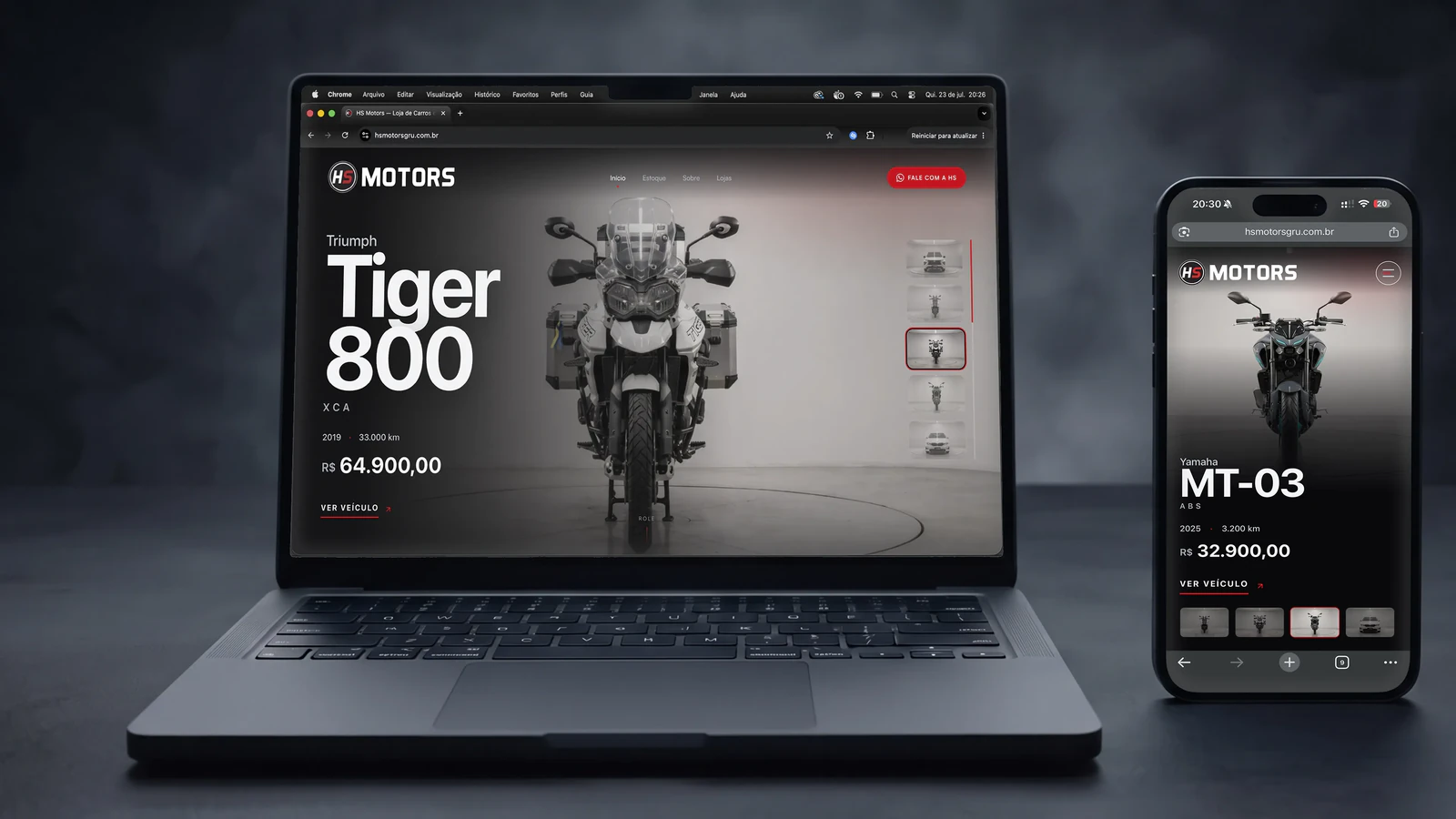 Projeto HS Motors: Revenda automotiva, Site Institucional